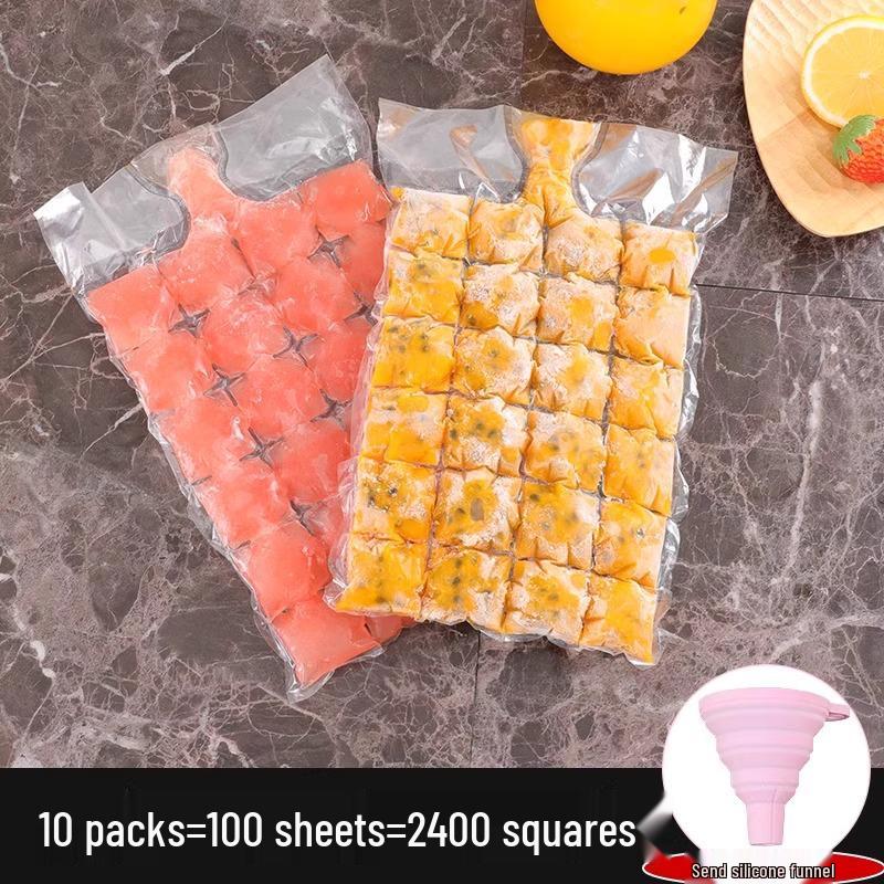 Self-Sealing Passion Fruit Ice Cube Molds - Disposable Freezer Bags