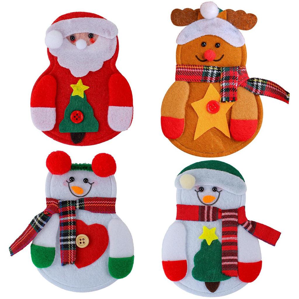 Santa Claus & Snowman Christmas Cutlery Set - Table Decorations