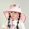 Dan Zai Kids' Wide Brim Summer Sun Hat with UV Protection and Shawl for Boys & Girls