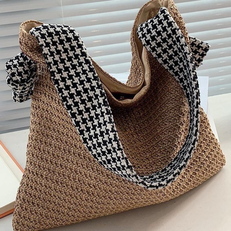 Boho Braided Spring/Summer Braided Tote Beach Resort Shoulder Underarm Bag