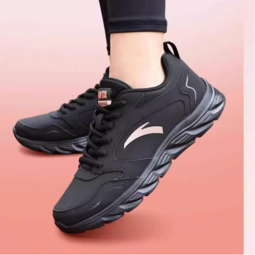 New Anta Cushioned Slip Resistant Low Top Running Shoes Women's Black 922355515-9