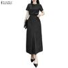 ZANZEA Women Short Sleeve Blouse and Skirts Casual Two Piece Suit Sets