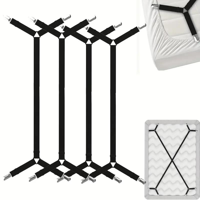 4Pc/Set 4 Clips Adjustable Elastic Bed Sheet Holder Mattress Clip Fasteners Cover Blankets Non-Slip Fixing Strap Grippers