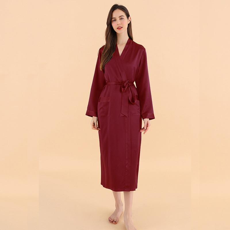 

Шелковое кимоно ночная рубашка женская двухсекционная роскошная женская сорочка халат 100% шелковица шелковая ночная рубашка 2XL
