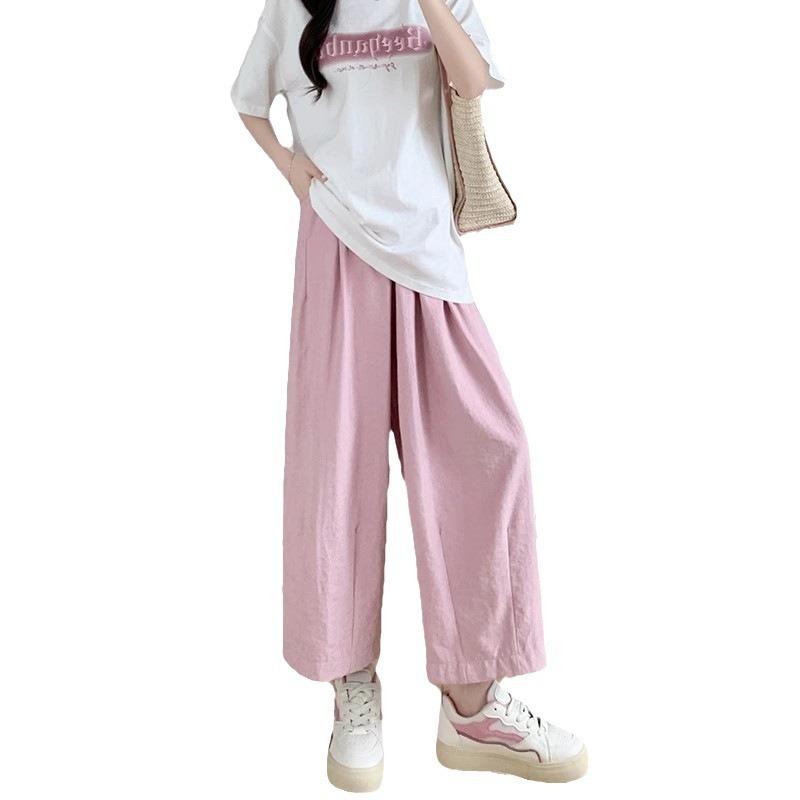 

Белые корейские брюки для женщин в стиле бабушки на лето, новые повседневные широкие брюки с высокой талией, маленькие узкие брюки-карроты с девятью точками 3XL