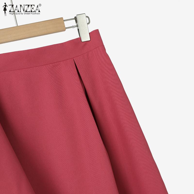 ZANZEA Women 3/4 Sleeve Blouse and Skirts Summer Two Piece Suit Sets