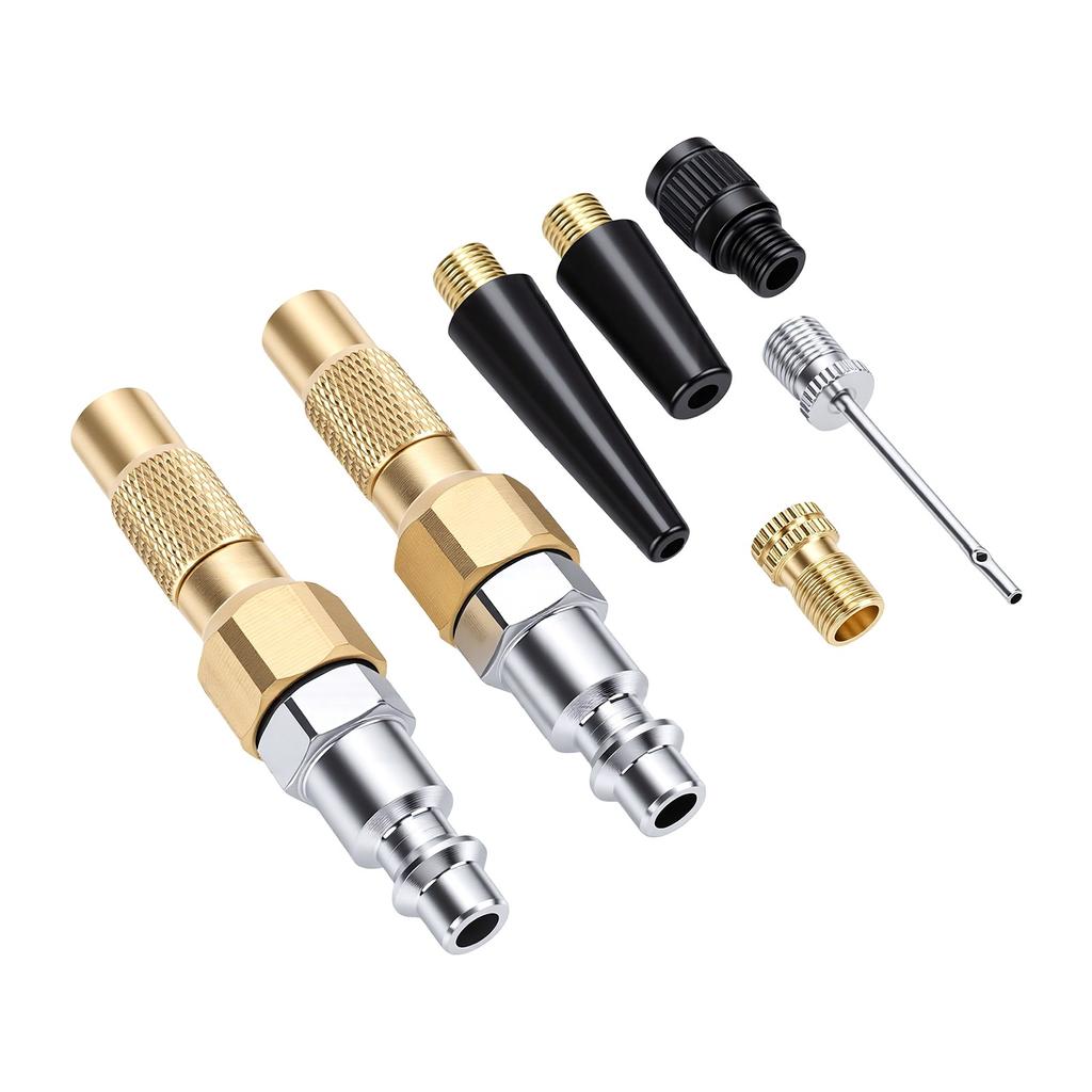 2pcs Heavy Duty Air Chuck with Quick Connector Twist On 1 4in Brass Tire Air Chuck for Tire Inflator Gauge Compressor