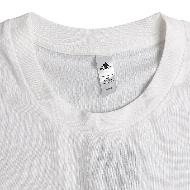 adidas T Shirts Men's White Crew Neck Moderate Straight Fit DX6935
