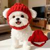 Cozy Soft Knit Pet Knitted Hat Playful Dog Design Pet Headwear Warm Dog Beanie  Indoor Outdoor Use