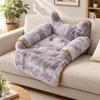 Soft Pet Bed with Bolsters Padded Textured Velvet Couch Cover Bolster for Cat