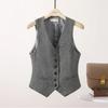 Women's Vest Jacket Summer Slim Temperament Comfortable Ladies Waistcoat Tops Retro Sleeveless Elegant Female Horse Clip