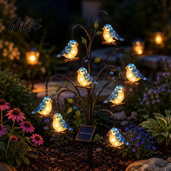 Courtyard Ambient Lighting Outdoor Solar Pathway Light, Bird-shaped Stump Decorative Garden Stake with Warm Terrace And Balcony Accents LED