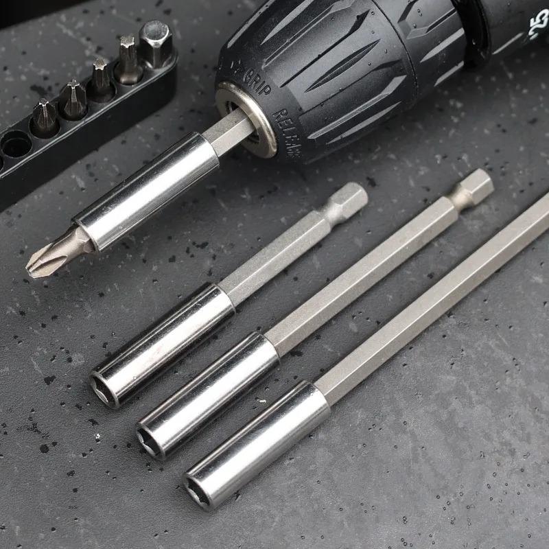 10/1pcs Magnetic Screwdriver Extension Hexagonal Handle Connecting Rod Steel Screwdrivers Bit Holder Power Tools 60/75/100/150mm