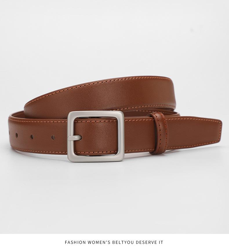 

Ремень Одежда Женская Игольчатая Пряжка Простой Стиль Базовый Приталенный Покрой С Джинсовой Пальто Текстурный Ремень 110cm верблюд