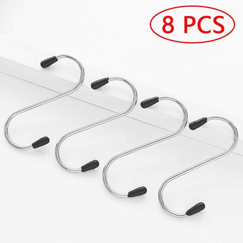 S-Shaped Hook Multifunctional 304 Stainless Steel Hook Household Kitchen Bathroom Clothes Towel Sorting Tool Storage Metal Hook