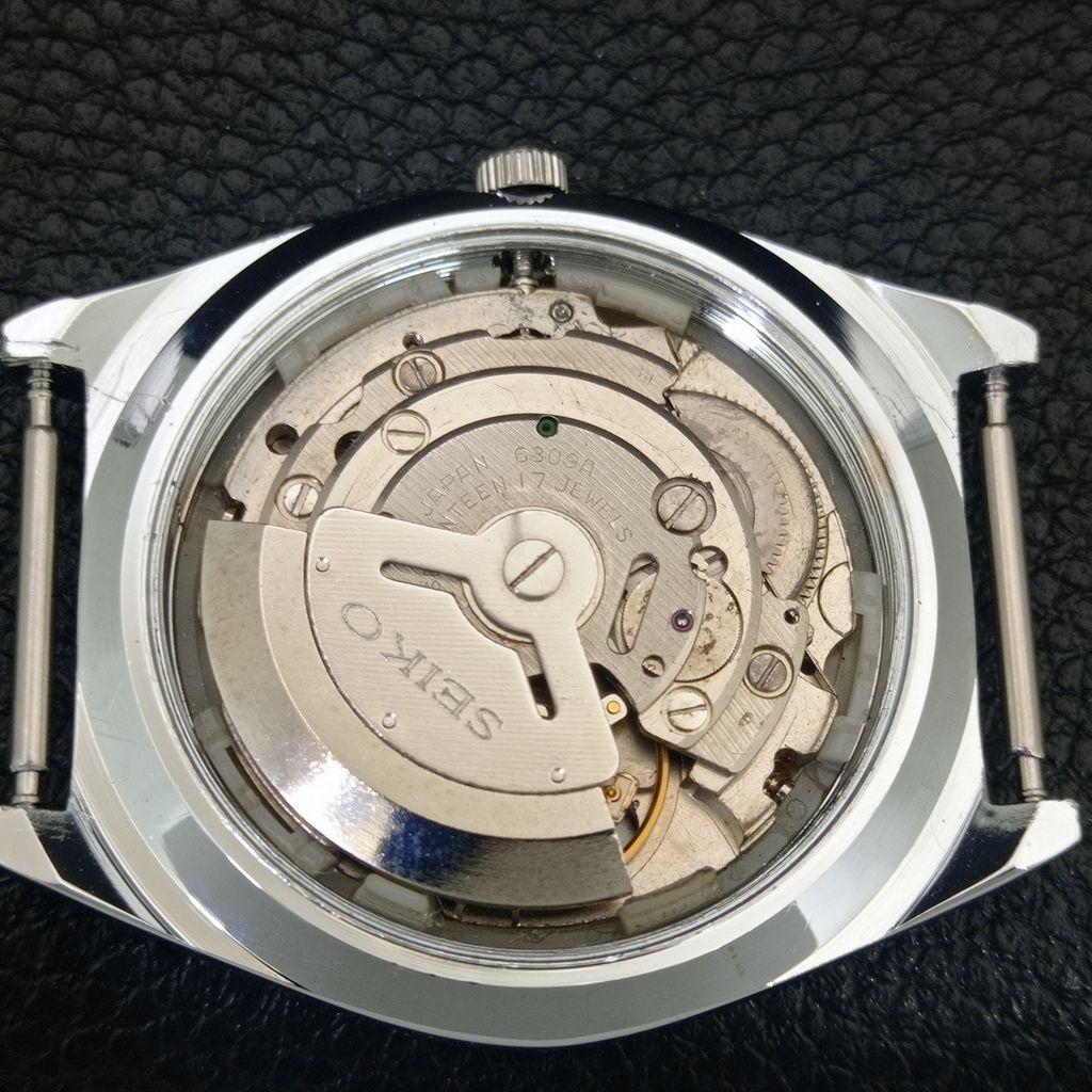 VINTAGE REFURBISHED SEIKO 5 AUTOMATIC 6309A JAPAN MENS BLACK WATCH a442591-1