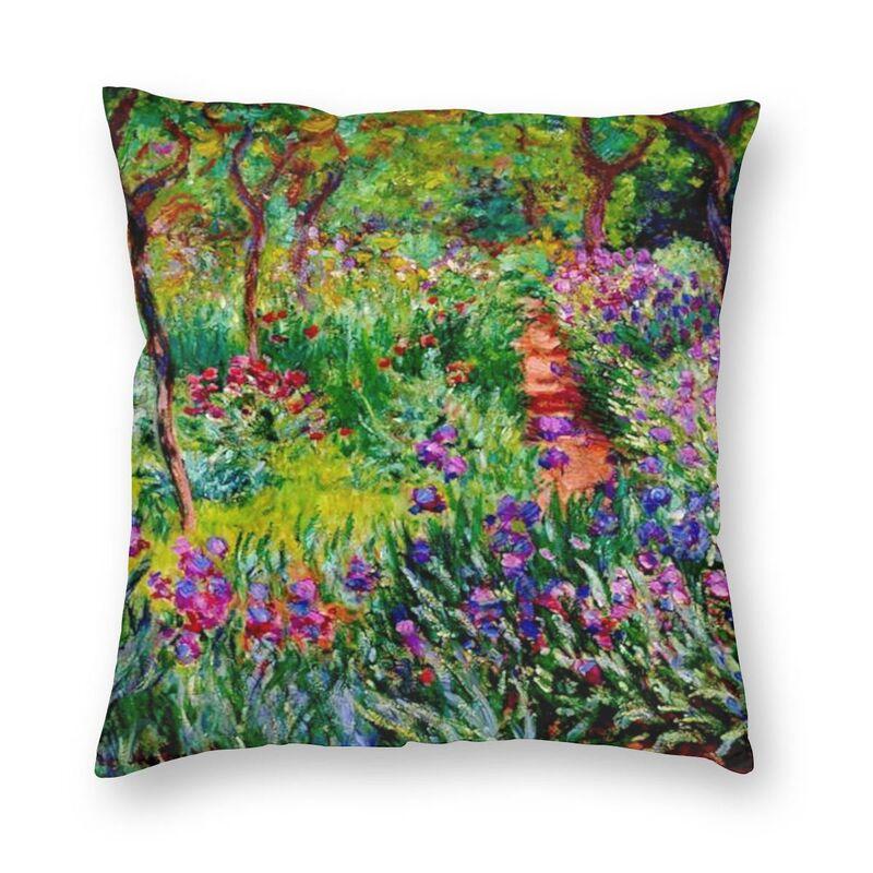 Claude Monet Printing Square Throw Pillow Cover Home Decor Printed World Famous Landscape Painting Cushion Cover For Living Room