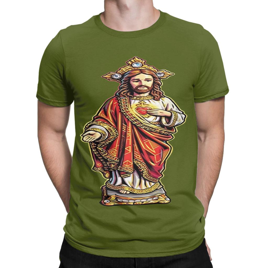 Heiligstes Herz Jesu Göttliche Segnung Design Lustig 100% Baumwolle T-Shirt Jesus T-Shirts Oberteile Für Unisex