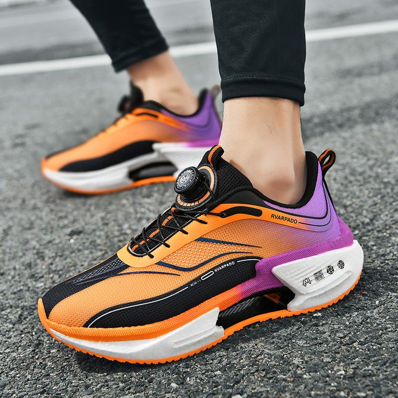 High Quality Walking Men's Sneakers Basketabll Breathable Rotating Button Shoes For Men Lightweight Running Sport Women's Shoes