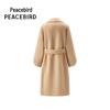 PEACEBIRD Women's Lantern Sleeve 100% Wool Double-faced Coat