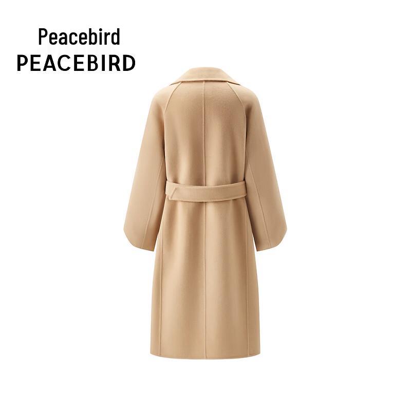 PEACEBIRD Women's Lantern Sleeve 100% Wool Double-faced Coat