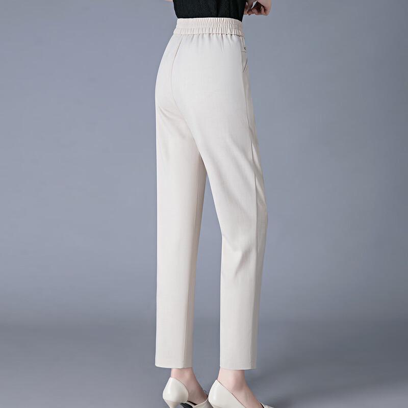 WoXue 2025 Women's Elastic Waist Cropped Pants