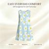 Women Sleeveless Sundress, Round Neck, Big White Daisy Pattern, Loose Flared Hem, Indoor Home Daily Outfit