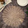 Halloween Table Place Mat Creative Plastic Spider Web Place Mat Waterproof Oil Proof Heat Insulation Bowl Mat Reusable Anti Scald Pad Kitchen Supplies