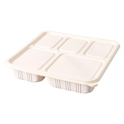 ONYLM 5-Compartment Corn Starch Disposable Lunch Boxes with Lids