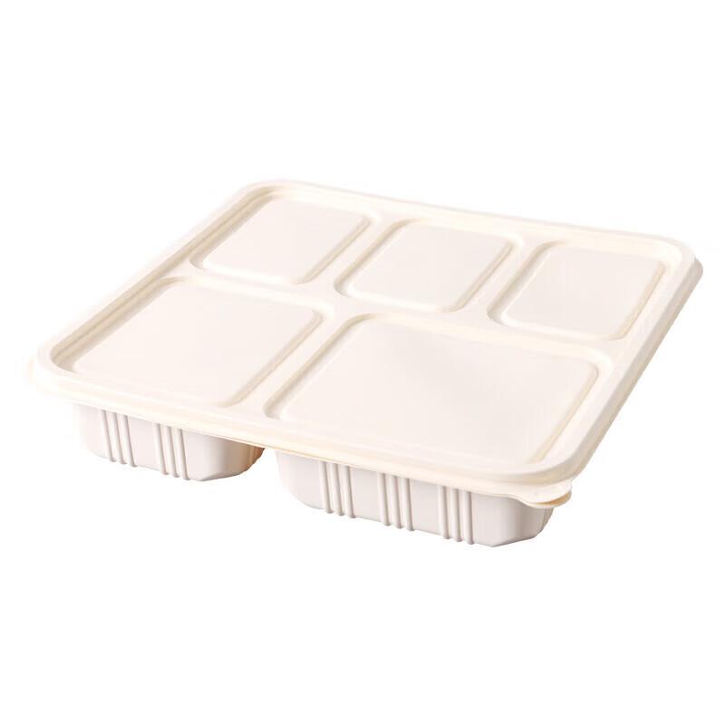 

ONYLM 5-Compartment Corn Starch Disposable Lunch Boxes with Lids