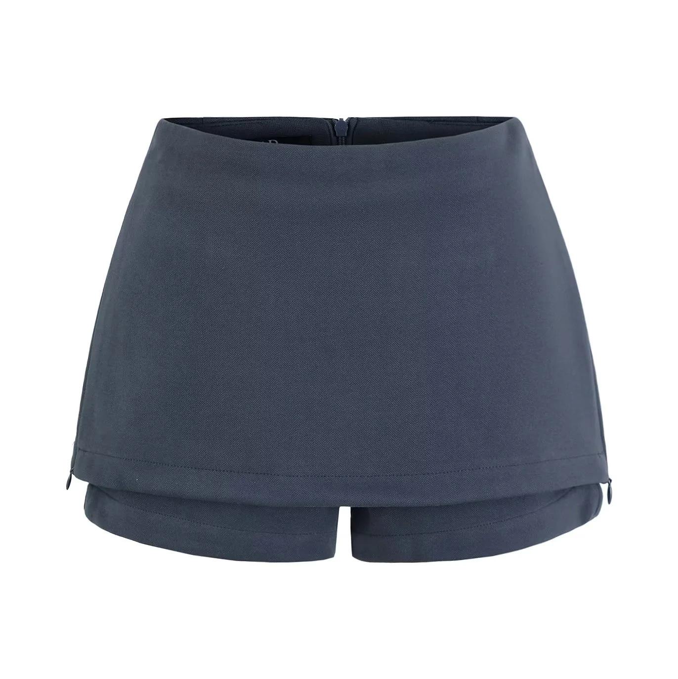 

Sassy Glam Two-Piece Faux Skirt Pants - Sweet & Spicy Fit, Low-Waist, Butt-Lifting, Hip-Hugging, Slimming Design Large темно-сірий