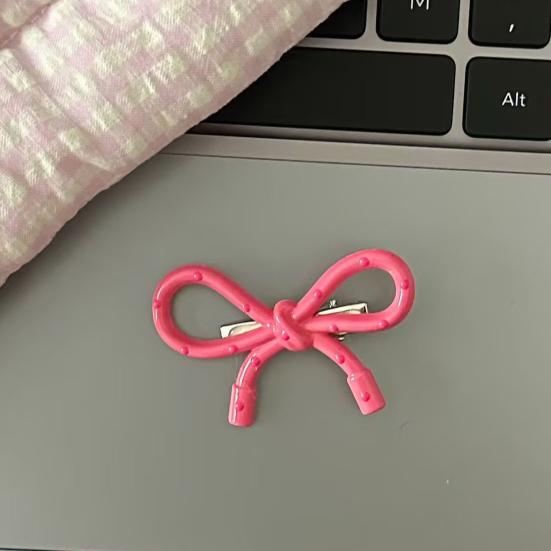 4Pcs Girl Hairpins Korean Style Dot Design Bow Shape Hair Clips Stable Non-slip Side Bang Hair Pins Hair Accessories