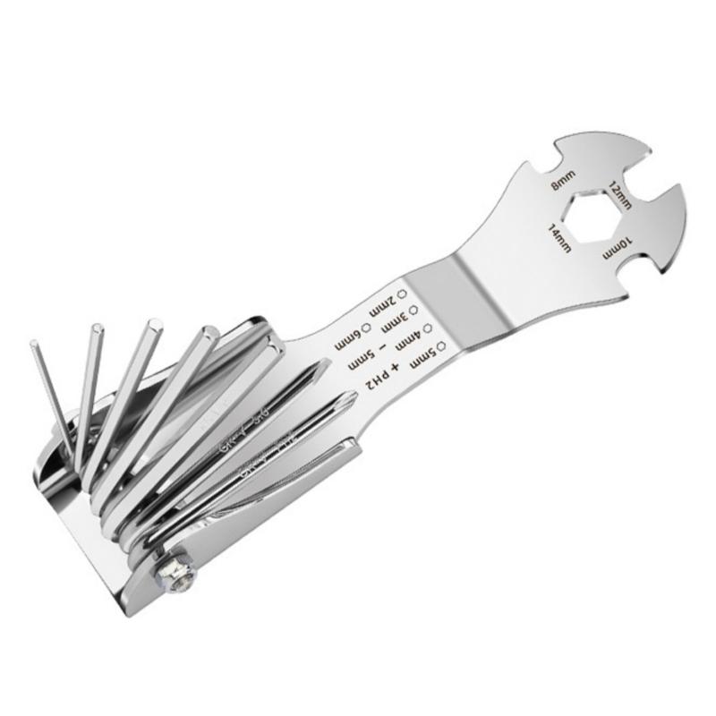 Multifunktionales Handwerkzeug-Set inklusive Kreuzschlitzschraubendreher, Maulschlüssel und klappbarem Sechskantschlüssel für verschiedene Reparaturarbeiten, tragbares Design