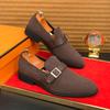 New Men Business Loafers Black Brown PU Men Casual Fashionable Buckle Leather Shoes Men Business Office Travel Shoes Size 38-48