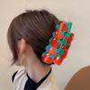 Fruit Theme Acrylic Hair Claw Clip For Women and Girl Ponytail Holder Strong Hair Grip With Vibrancy Color Daily Wear