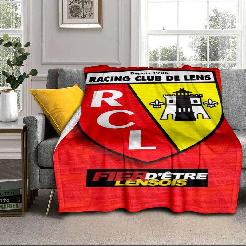 Racing Club De Lens Crest Portable Blanket/Soft Blanket Bedding Blanket Suitable for Travel Camping Living Rooms Offices Sofas Fan Gifts