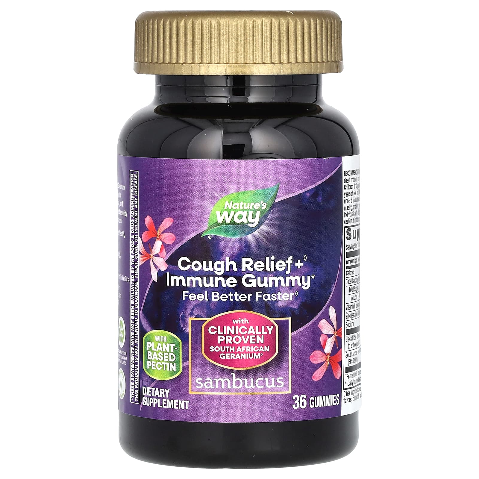 

Nature s Way, cough relief + immunity gummies, Sambucus, 36 gummies
