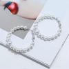Large Hoop Dangle Earring Black White Pearl Earring With Stainless Steel Pin Big Circle Loop Earrings For Women Girls Jewelry M3:style03 -