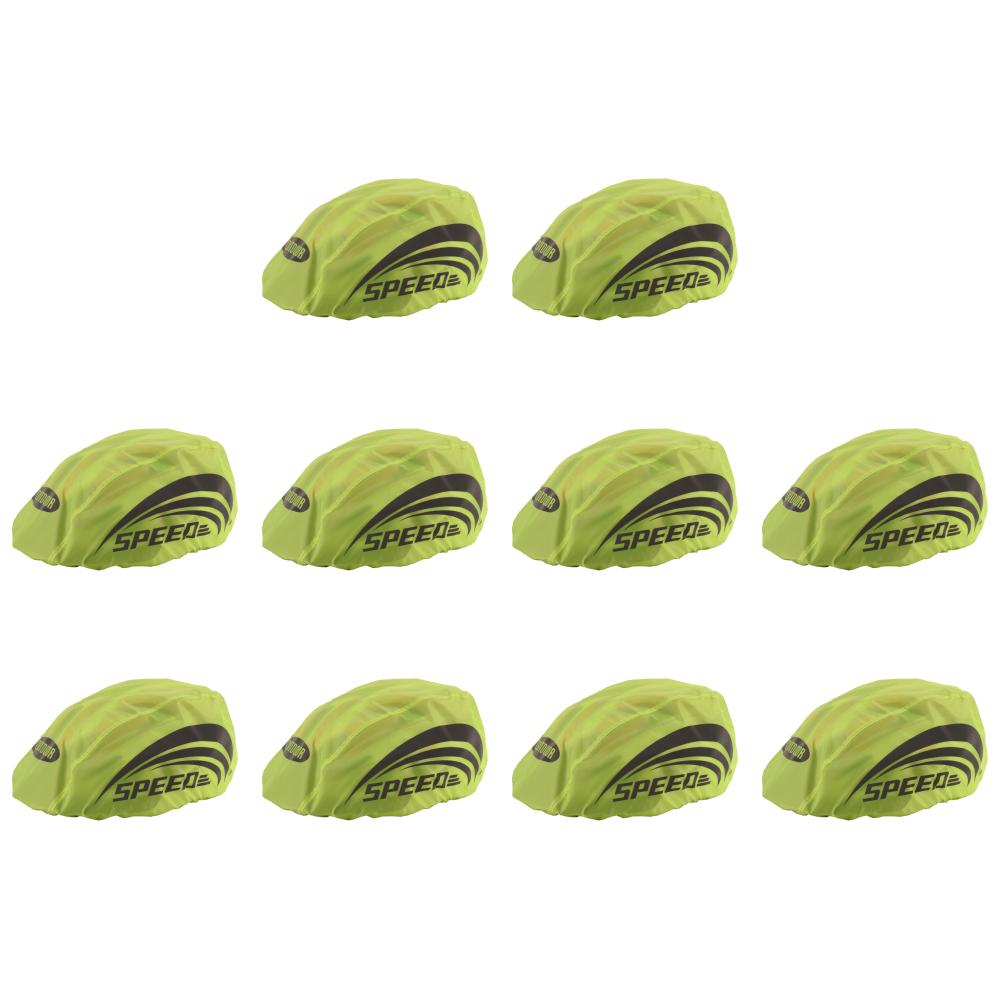 10PCS Cycling Helmet Cover with Reflective Strip Waterproof and Windproof Safety Riding Hat Adjustable Bicycle Helmet Cover