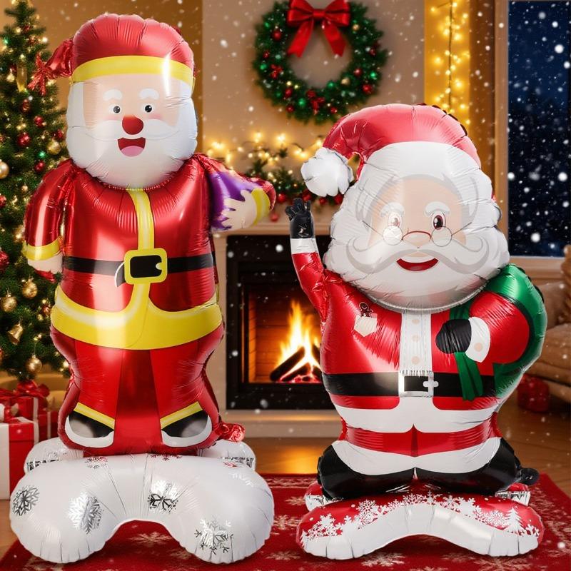 3D Standing Christmas Tree Cookie House Gingerbread Man Santa Claus Xmas Party Decoration Aluminum Film Balloons Props Gifts