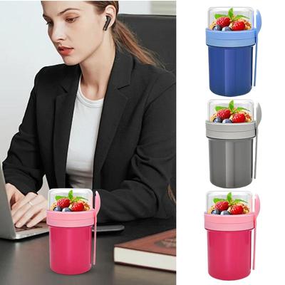 1 Stück Mitnehmen Frühstück Bequeme Becher Salatbecher Joghurt Müsli Haferflocken Snacks Parfait Behälter Und Salatdressinghalter