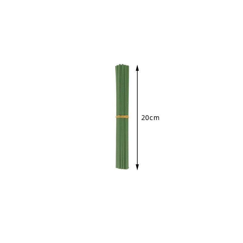 50pcs 15-40cm Artificial Green Flower Stem Sticks With Wire Stem DIY Floral Material Handmade For Wedding Home Decoration