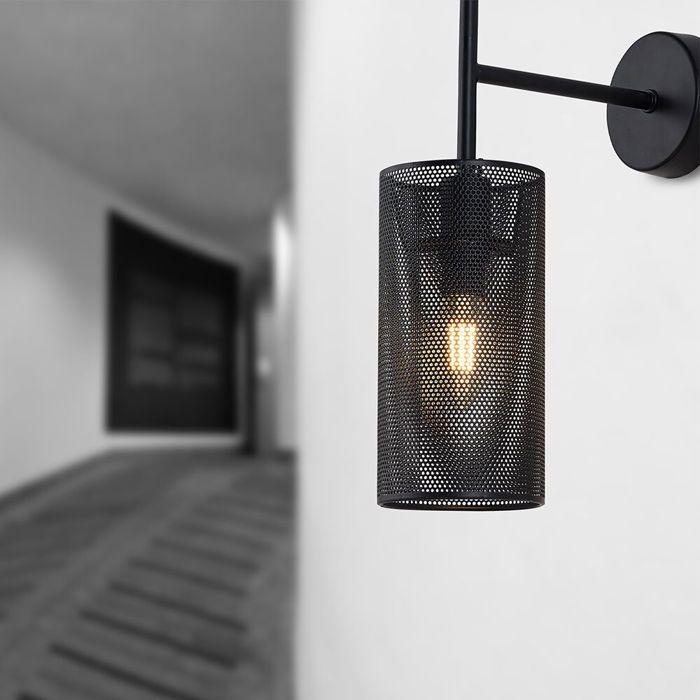 Wandleuchte 1xE14 23W IP20 – Schwarzes Metall