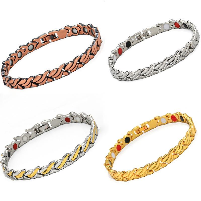 Bransoletki magnetyczne dla kobiet Vintage łańcuszek z rybami Zdrowotne energetyczne bransoletki magnetyczne dla kobiety biżuteria