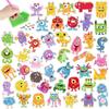 15Pcs/Set Diy Handmade Artificial Diamond Painting Stickers, Free To Stick Cartoon Alien Stickers