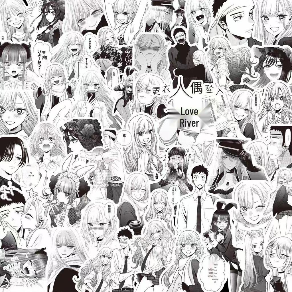 1000 autocollants d'anime noir et blanc: Demon Slayer, One Piece et plus encore pour décorer votre carnet