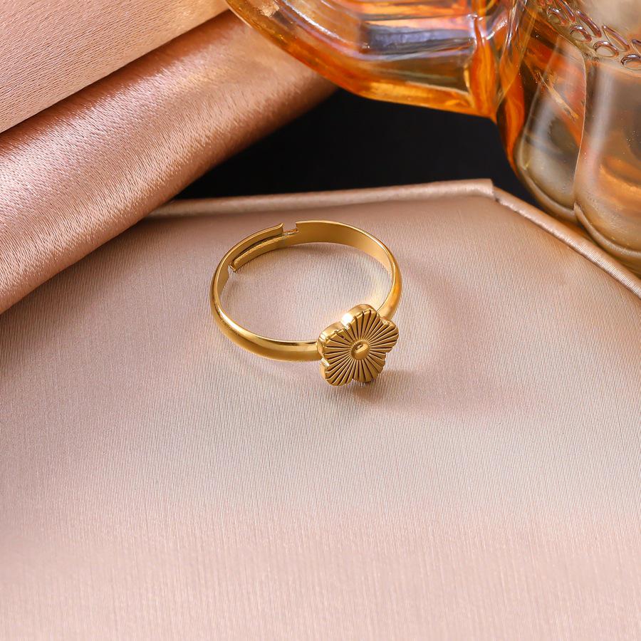 9mm Five-Petal Flower Jewelry Set: Bracelet, Necklace, Earrings, Ring in Women's Stainless Steel