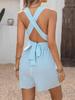 2026 Spring/Summer Striped Sleeveless V-Neck Backless Tie-Up Jumpsuit - TikTok Trend
