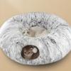 Cat Tunnel Bed 2-in-1 Plush Warm Kitten Cave Warm Kitten Nest For Pet Parents Animal Lovers Cold Weather Indoor Home Office