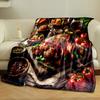 Gourmet Feast with Roast and Wine print blanket soft and cozy perfect for the living room bed sofa or a nap,gift